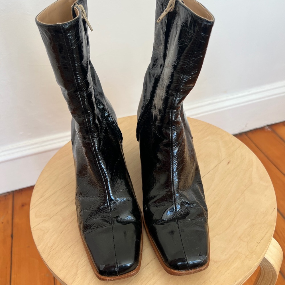 Black Patent Leather Paloma Wool Ankle Boots - Picture 3 of 7